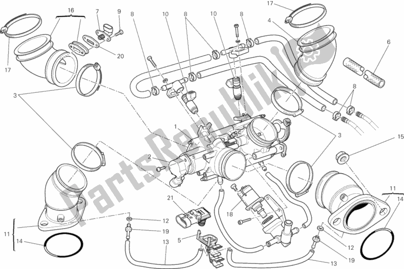 Todas as partes de Corpo Do Acelerador do Ducati Monster 696 ABS USA 2013
